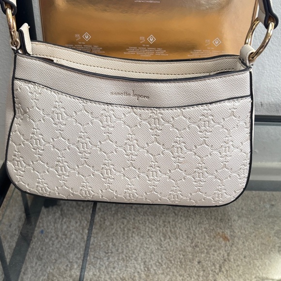 Nanette Lepore Cream Embossed Shoulder Bag - Picture 2 of 5